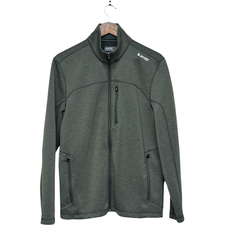 Hi-Tec Men's Thermo Full Zip Jacket‎ Size Medium Olive Green Pockets Stretch